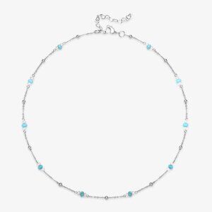Stationary Design Fresh Water Pearl & Turquoise Necklace